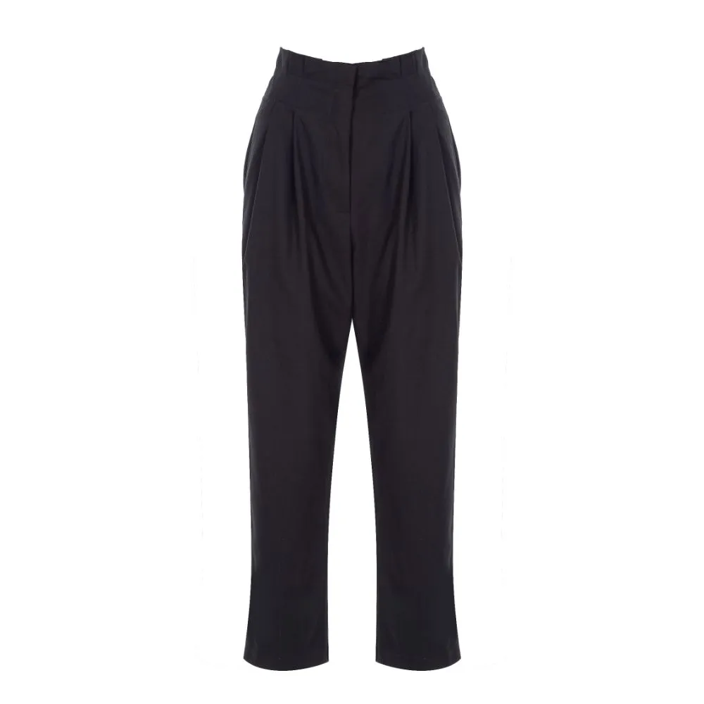 Black High-Waist Canvas Pant