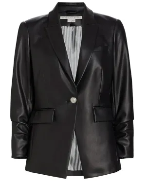 Black Hollis Faux Leather Dickey Jacket
