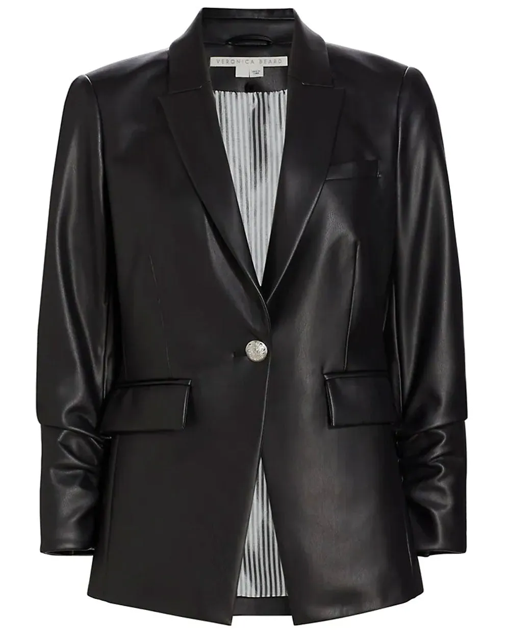 Black Hollis Faux Leather Dickey Jacket