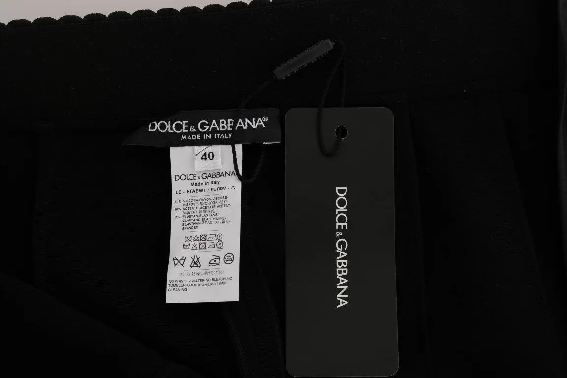 Black Viscose High Waist Pants