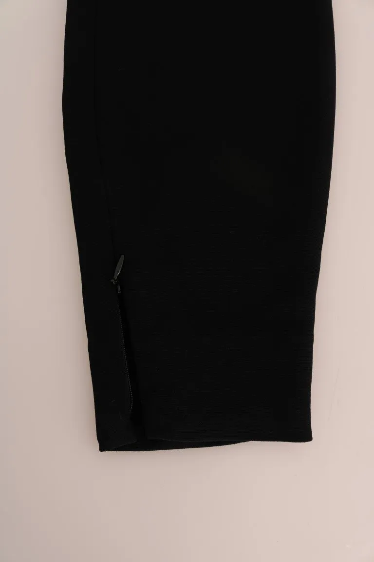 Black Viscose High Waist Pants
