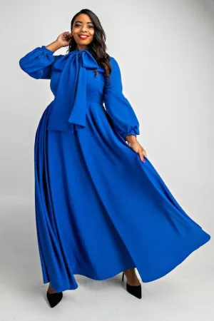 Bow Lantern Sleeve Maxi Dress