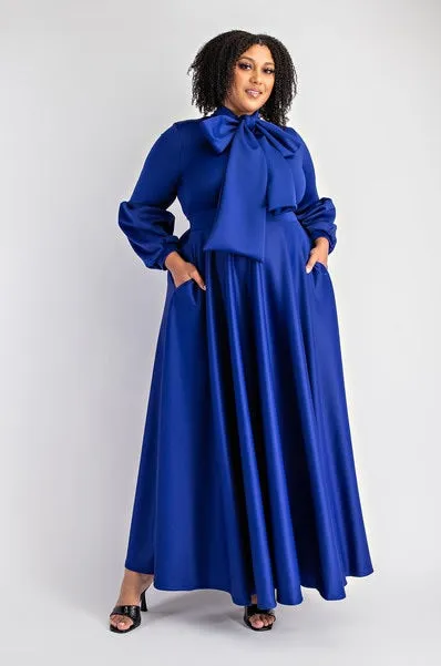 Bow Lantern Sleeve Maxi Dress