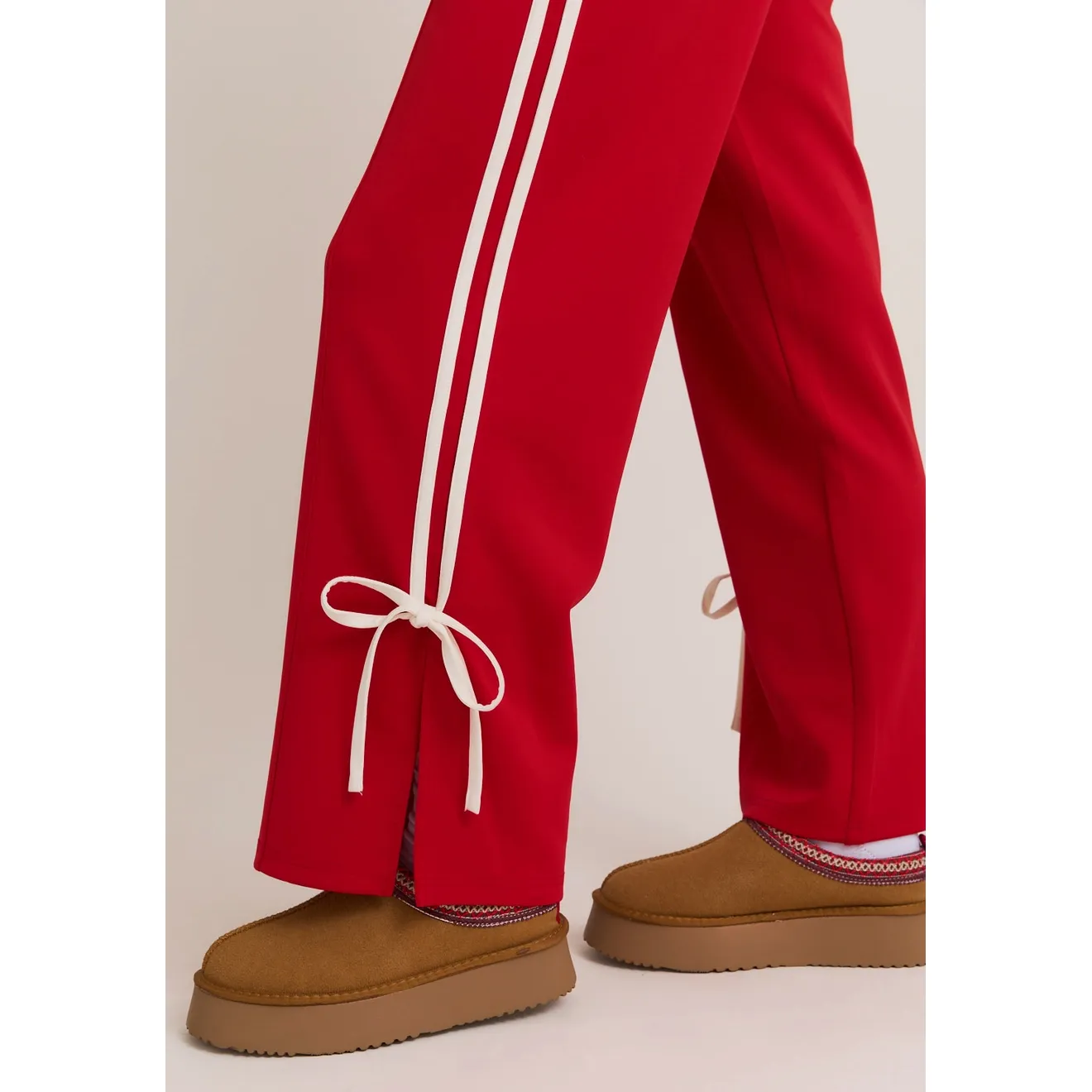 Bow Track Pants- Red