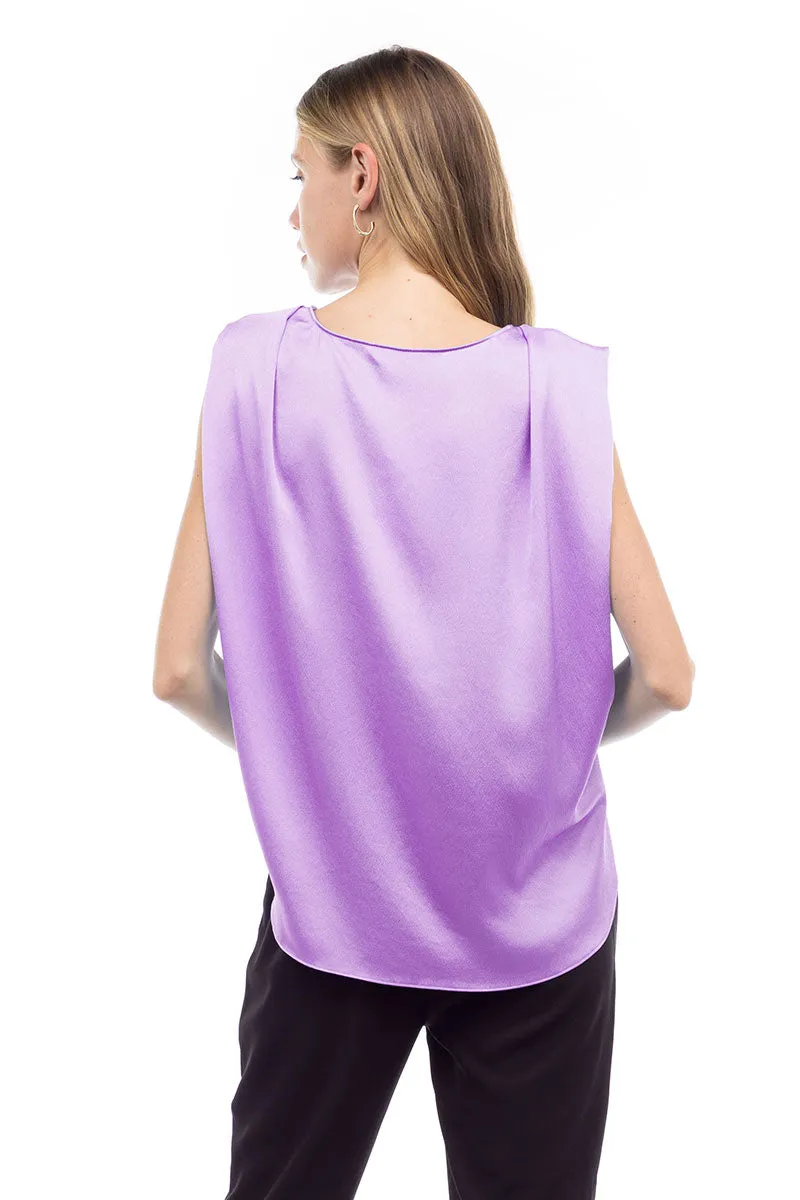 Boxy Drop Shoulder Blouse With Elastic Waist