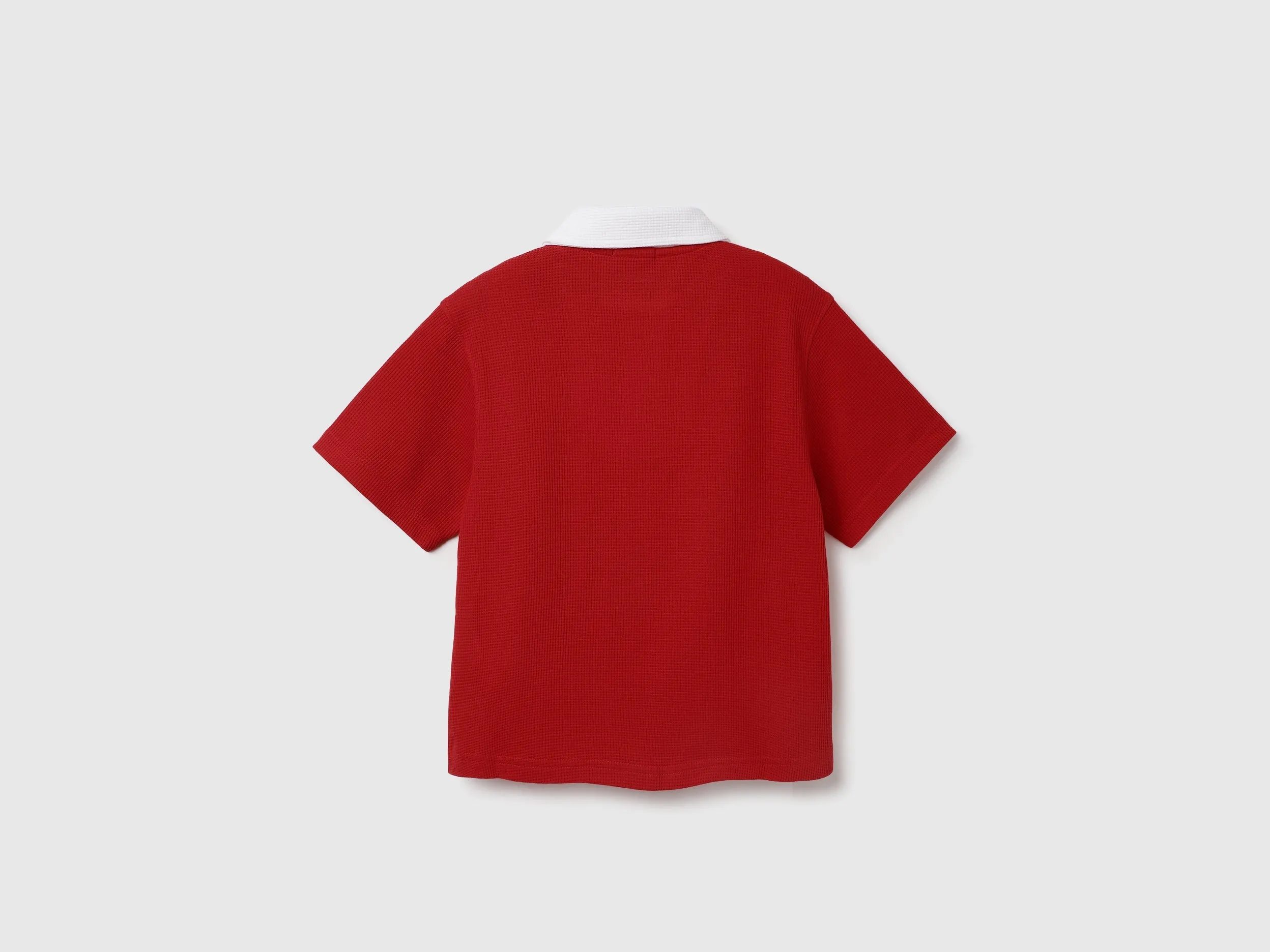 Boxy Fit Collared Printed Polo T-Shirt