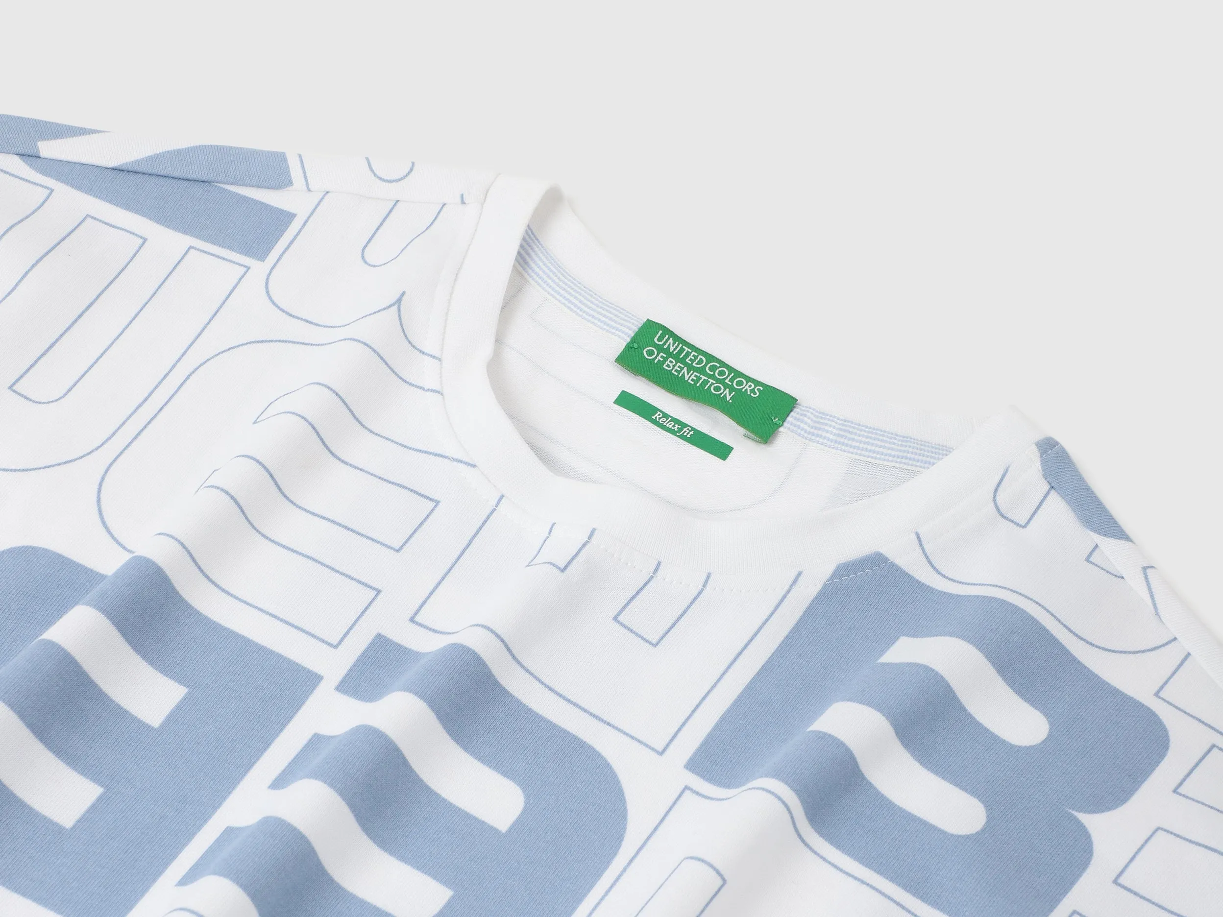 Boxy Fit Crew Neck Monogram T-Shirt