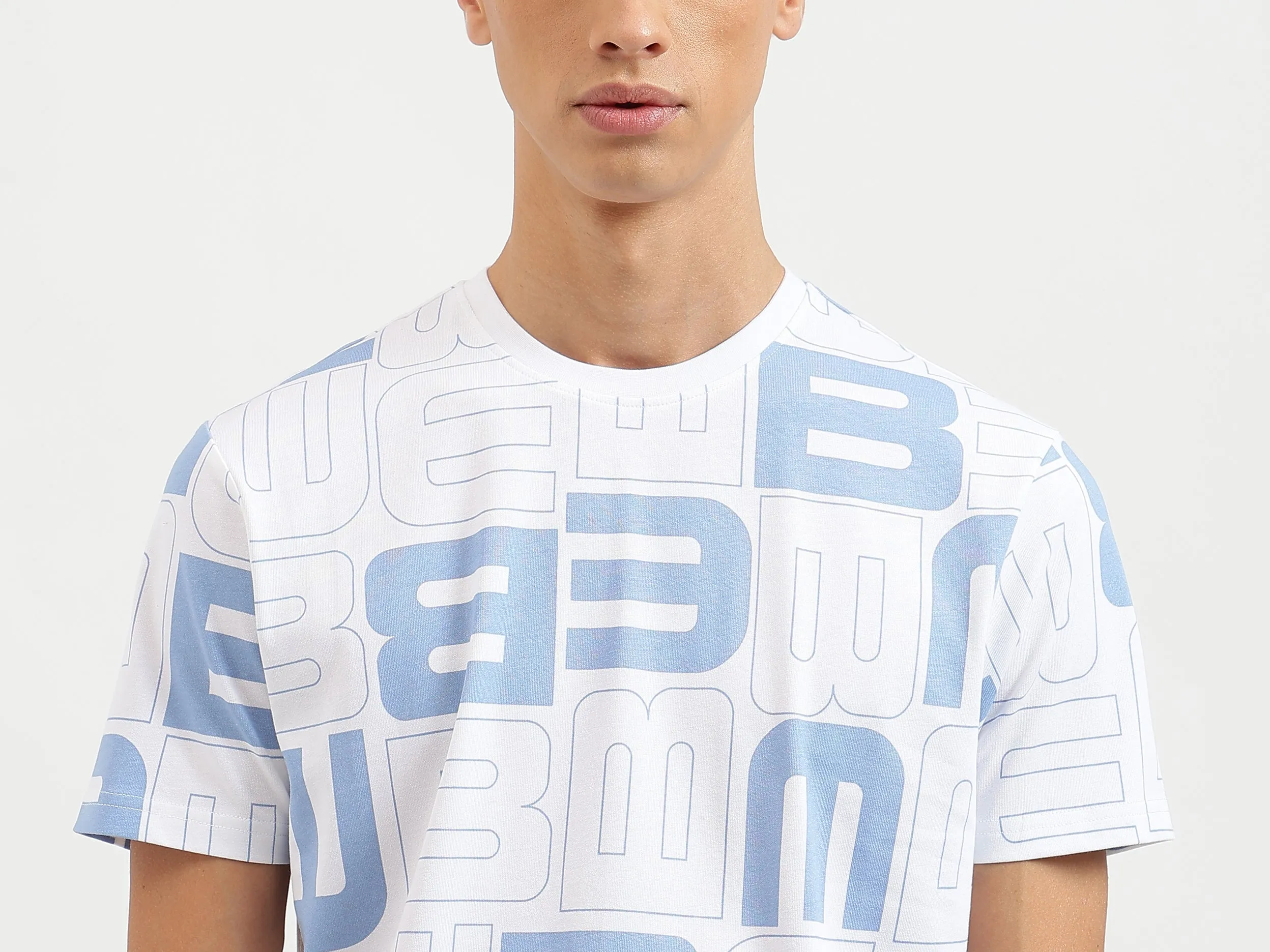 Boxy Fit Crew Neck Monogram T-Shirt