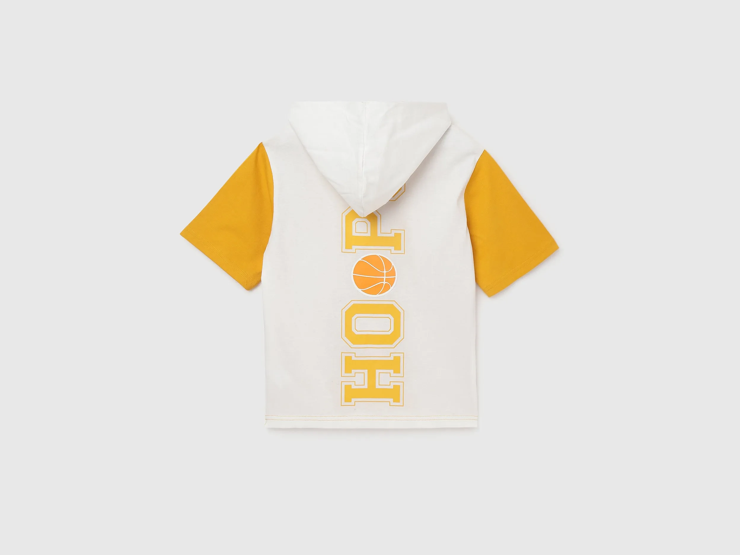 Boxy Fit Hooded Neck Printed T-Shirt