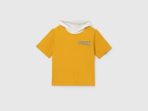 Boxy Fit Hooded Neck Printed T-Shirt
