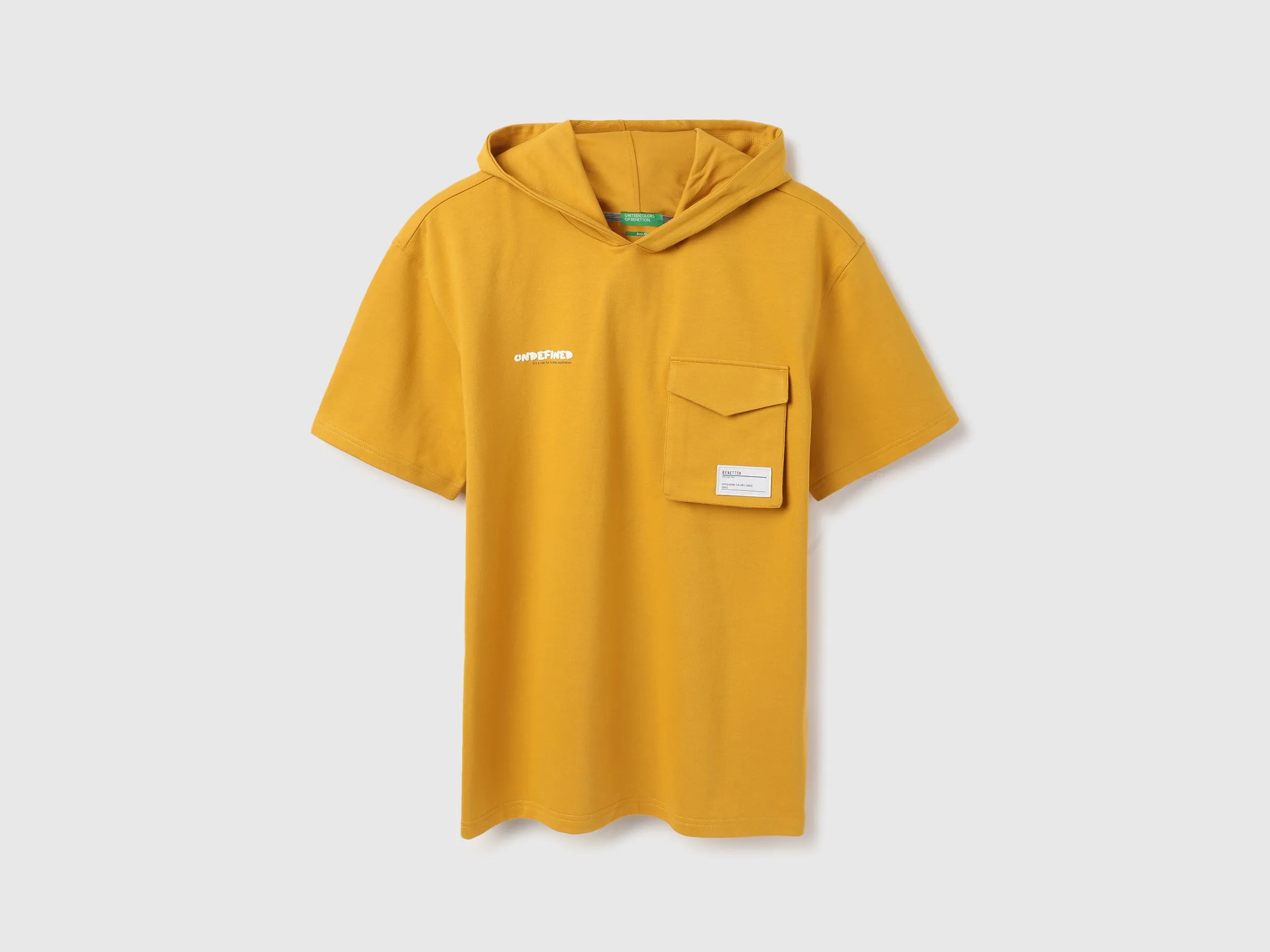 Boxy Fit Hooded Neck Solid T-Shirt