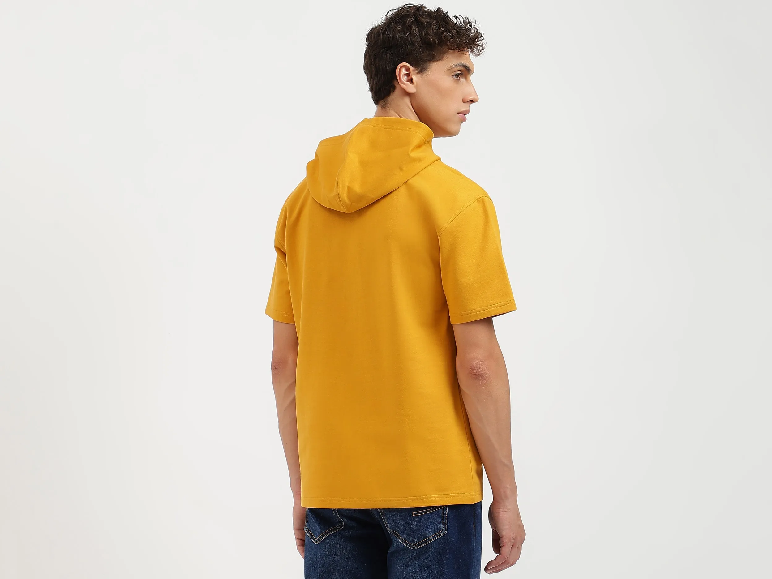 Boxy Fit Hooded Neck Solid T-Shirt