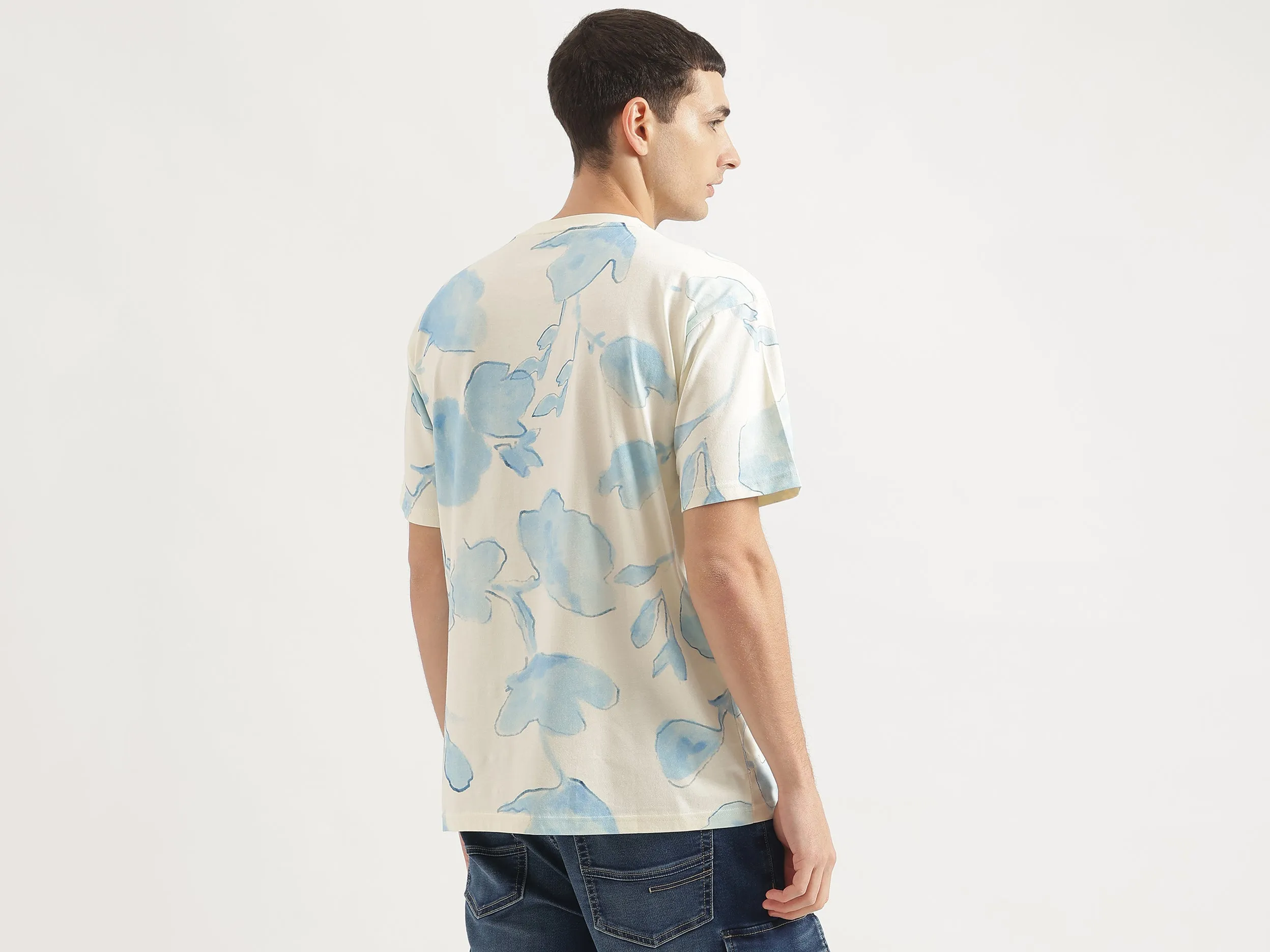 Boxy Fit Round Neck Floral T-Shirt