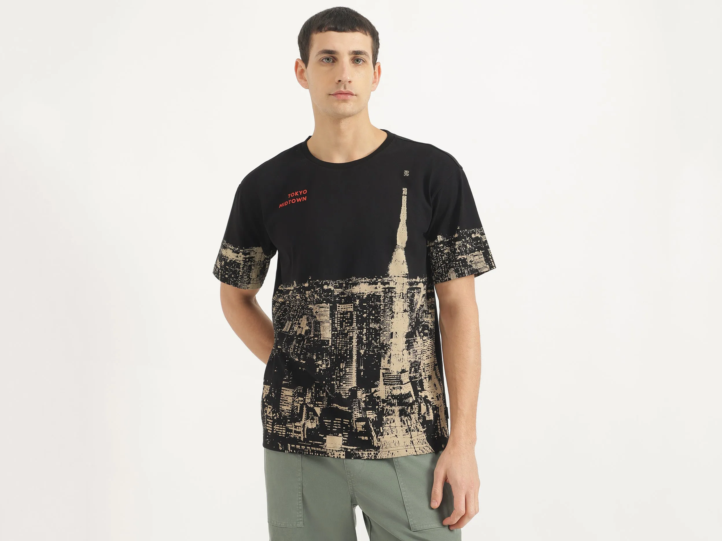 Boxy Fit Round Neck Printed Tshirt