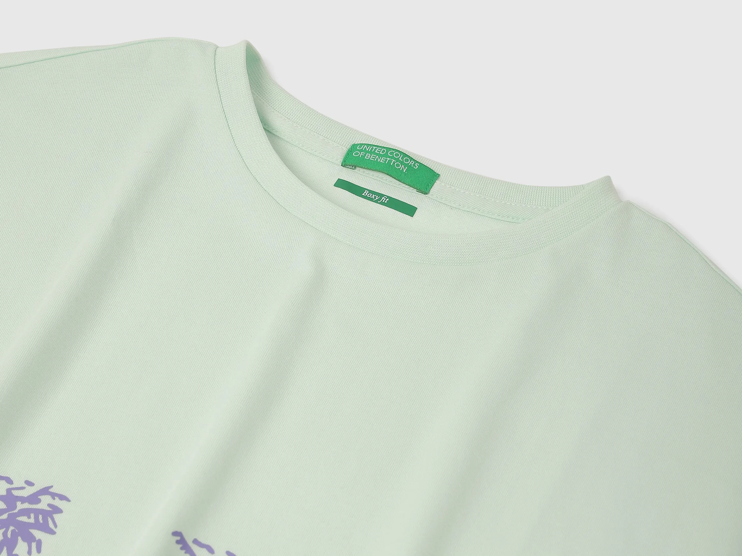 Boxy Fit Round Neck Printed Tshirt