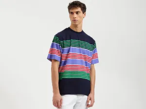 Boxy Fit Round Neck Striped Tshirt