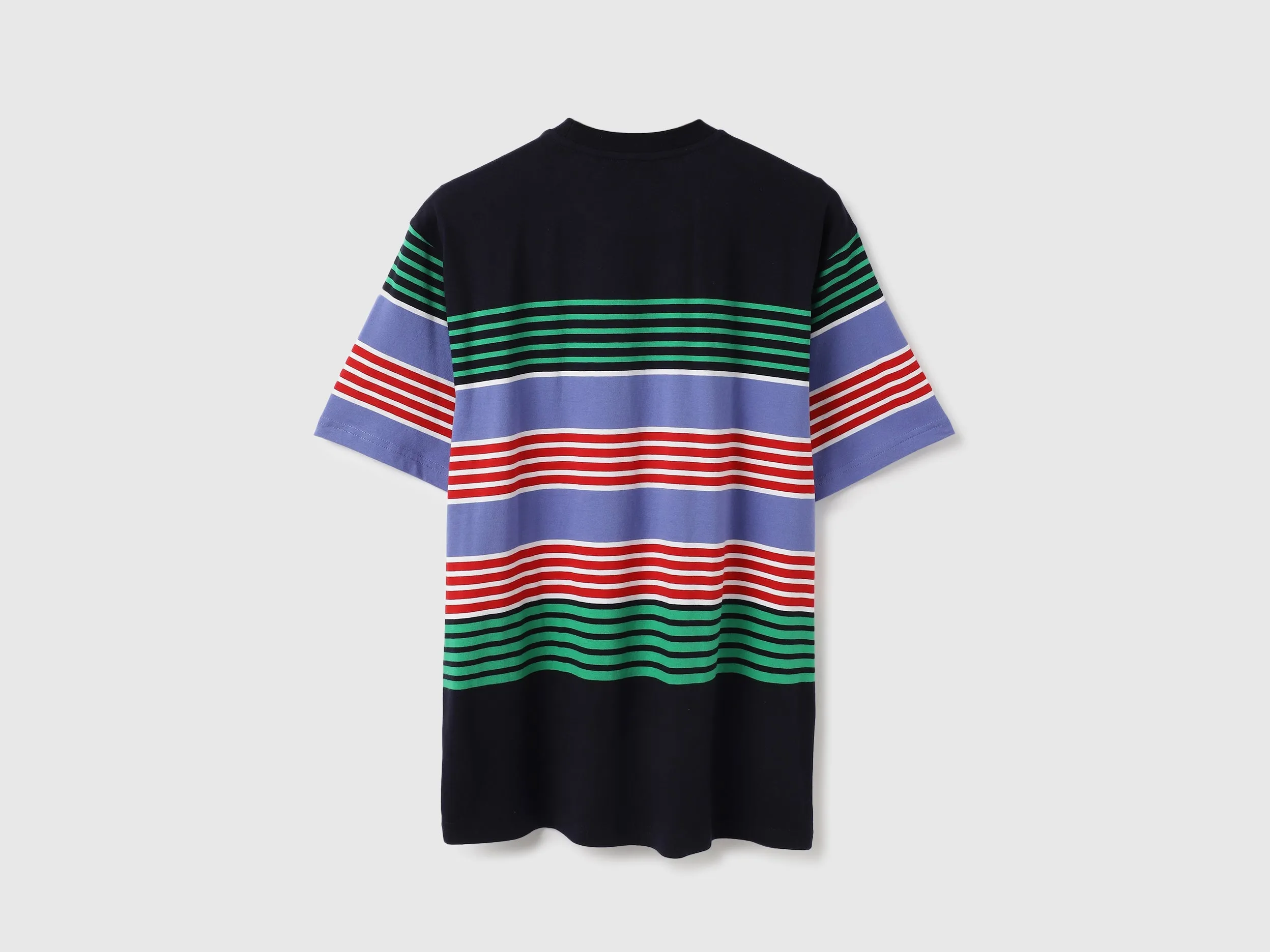 Boxy Fit Round Neck Striped Tshirt
