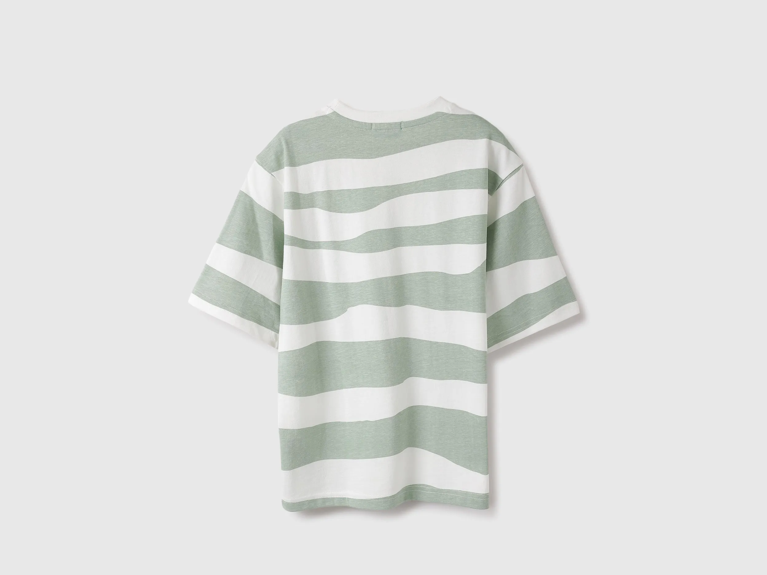 Boxy Fit Round Neck Striped Tshirt