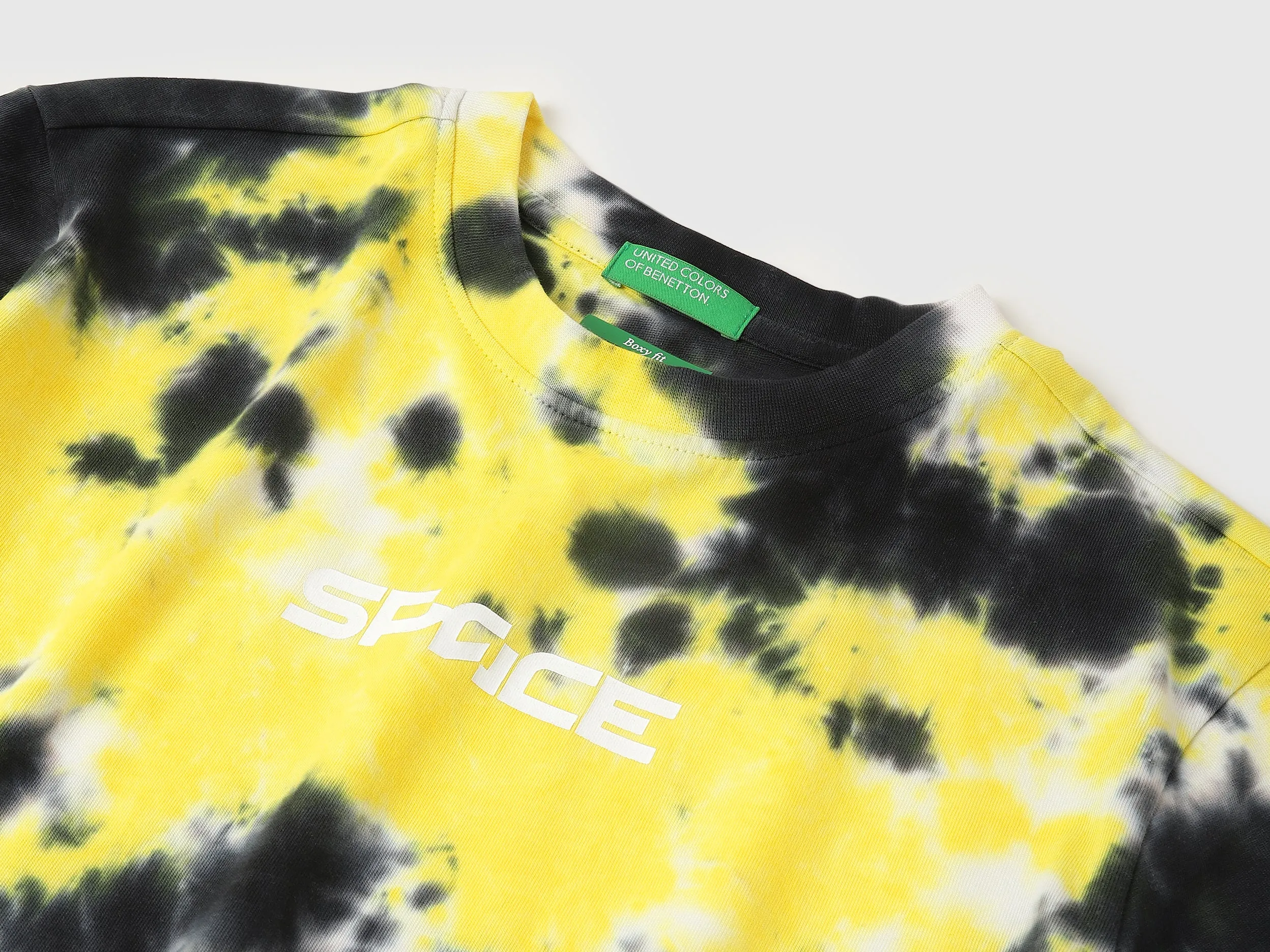 Boxy Fit Round Neck Tie & Dye T-Shirt