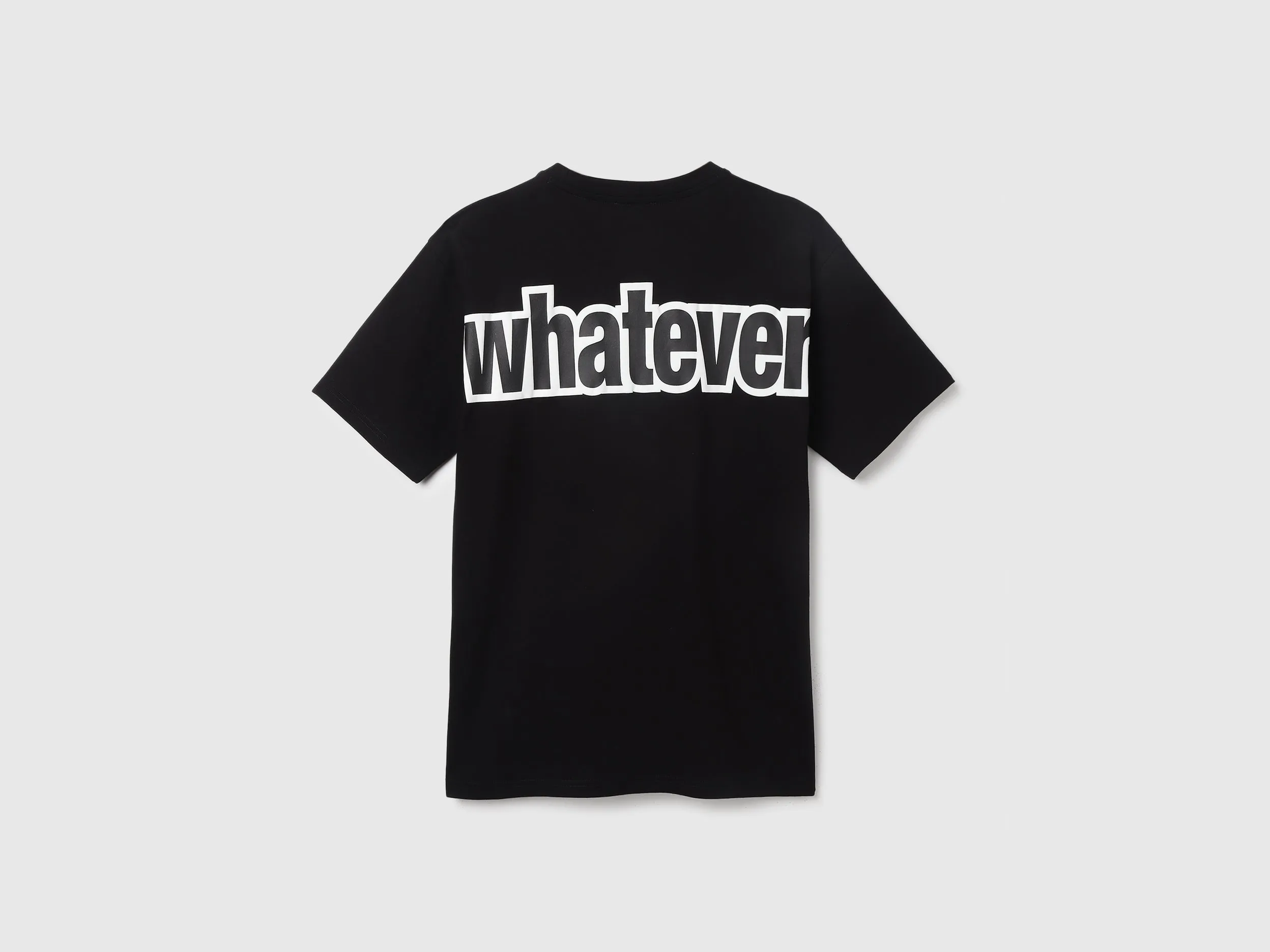 Boxy Fit Round Neck Typography Printed T-shirt