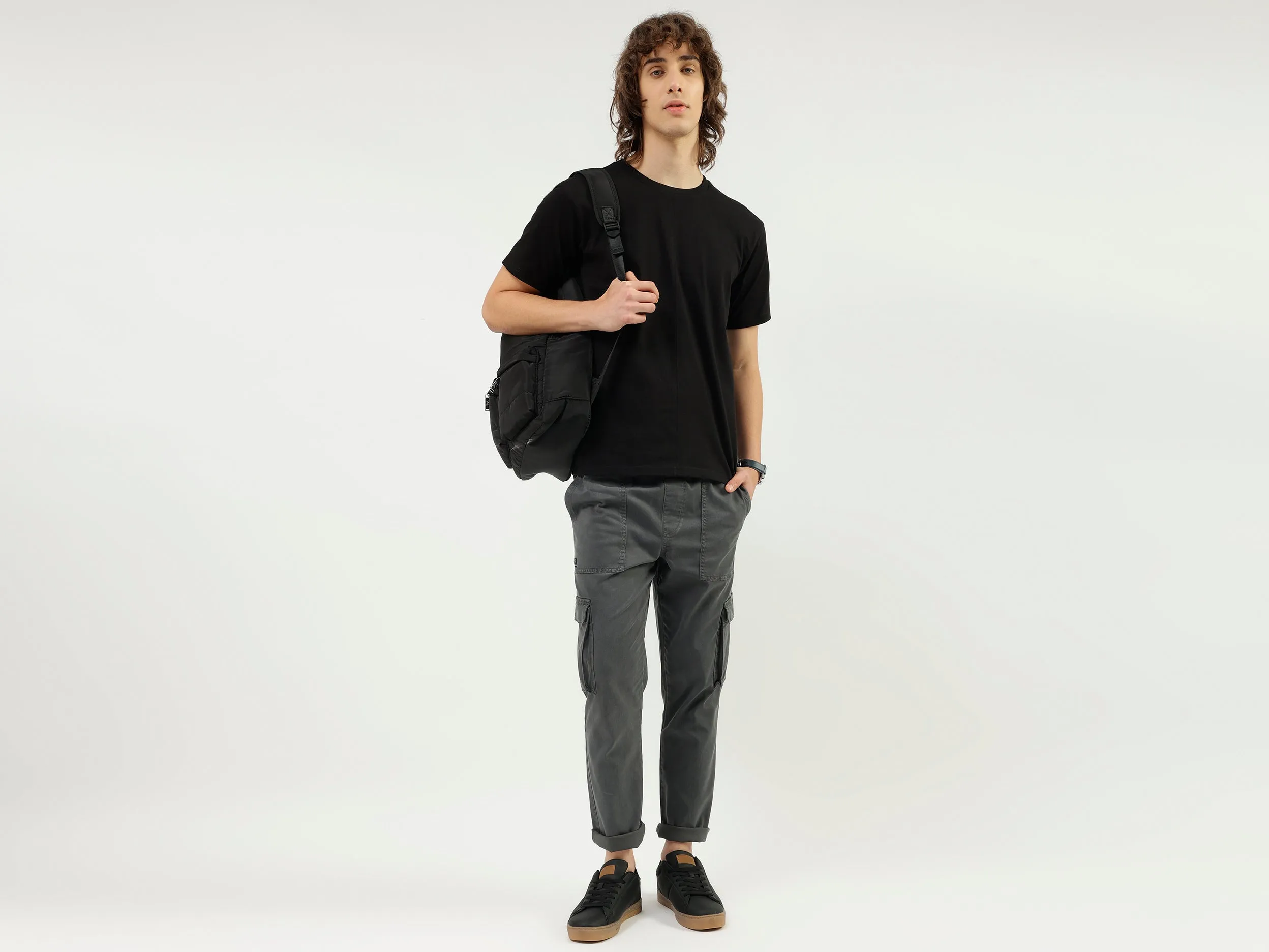 Boxy Fit Round Neck Typography Printed T-shirt