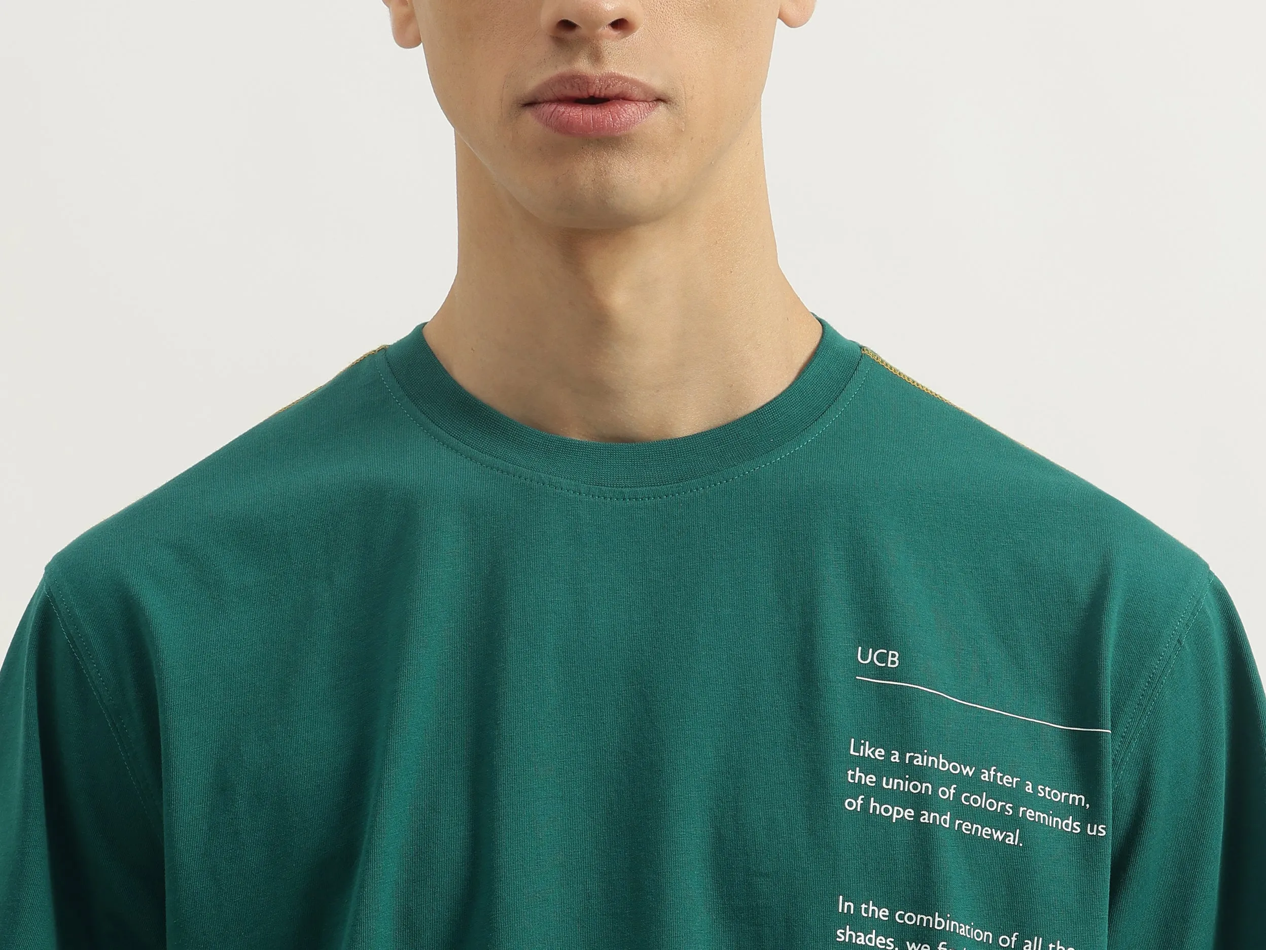 Boxy Fit Round Neck Typography Tshirt