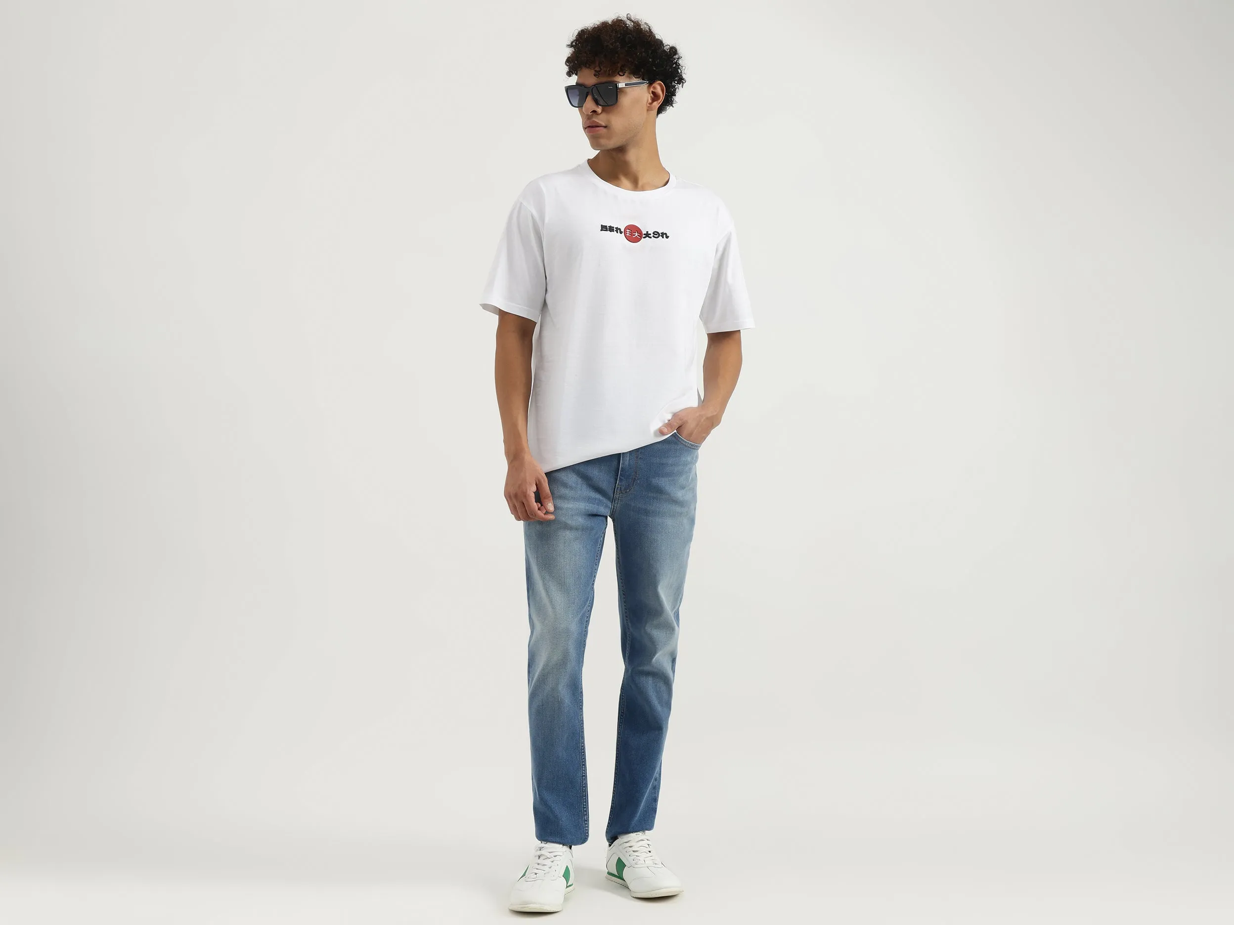Boxy Round Neck Graphic Print T-Shirt