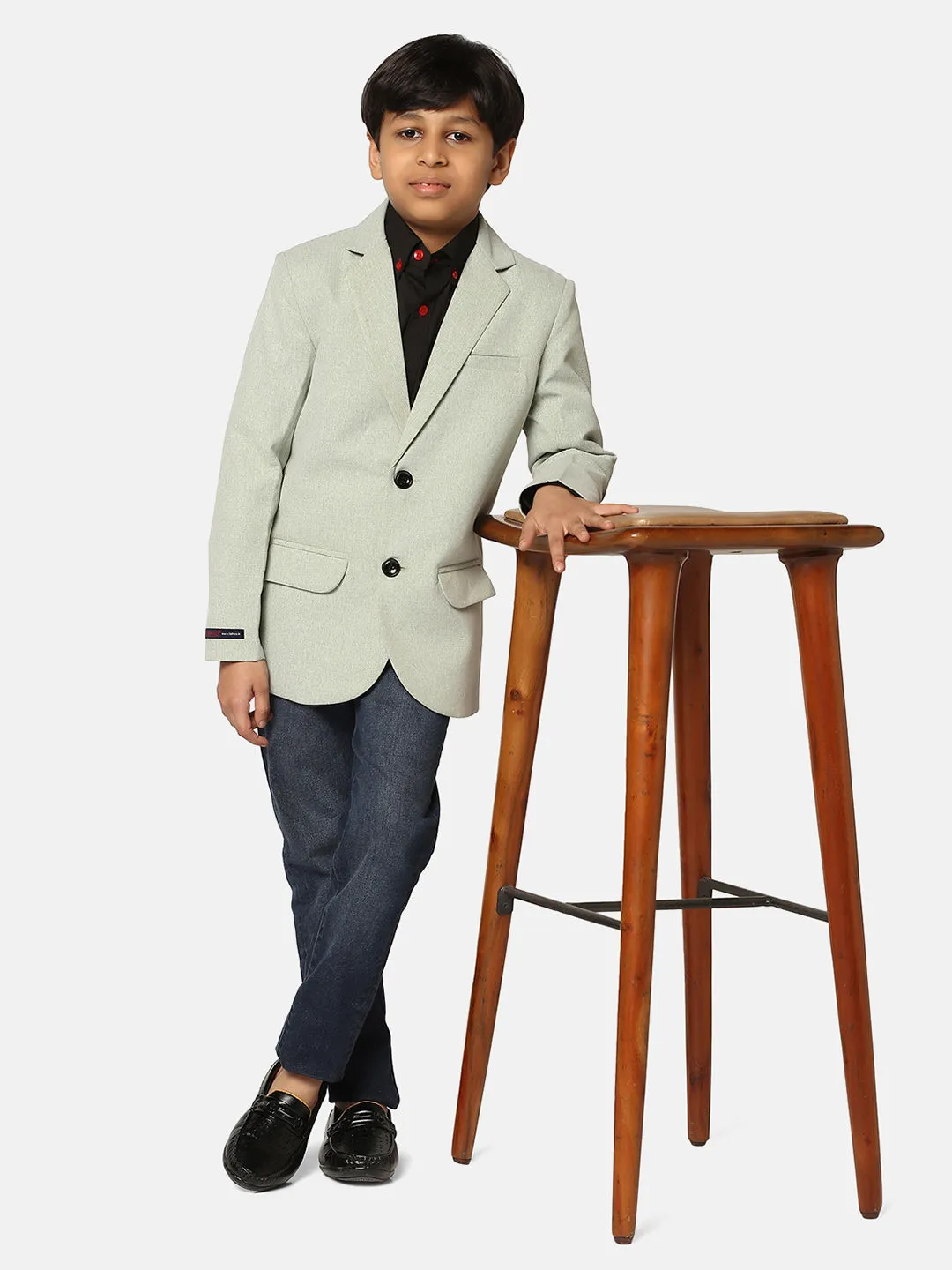 Boys Green Suede Blazer