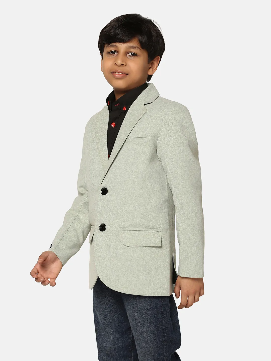 Boys Green Suede Blazer