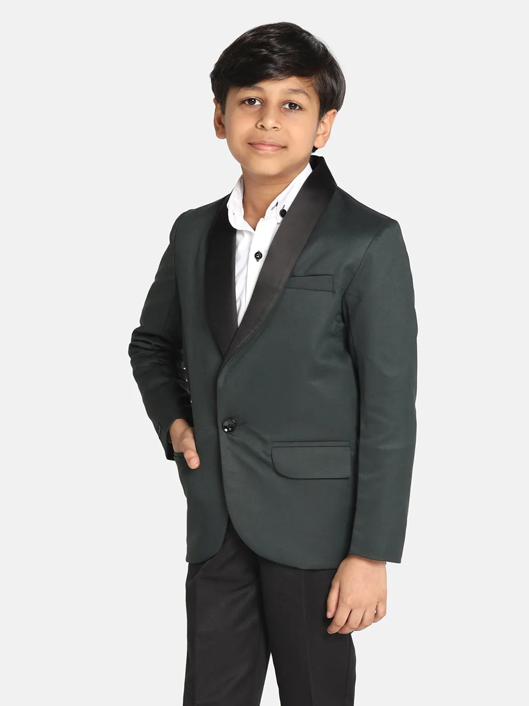 Boys Green Tuxedo Blazer