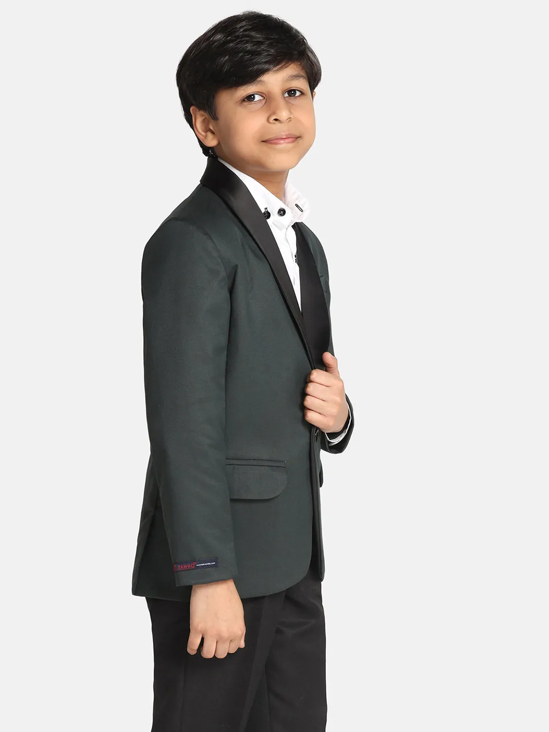 Boys Green Tuxedo Blazer
