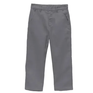 Boy's Grey Uniform Twill Pants Flat Front Pants 5-16