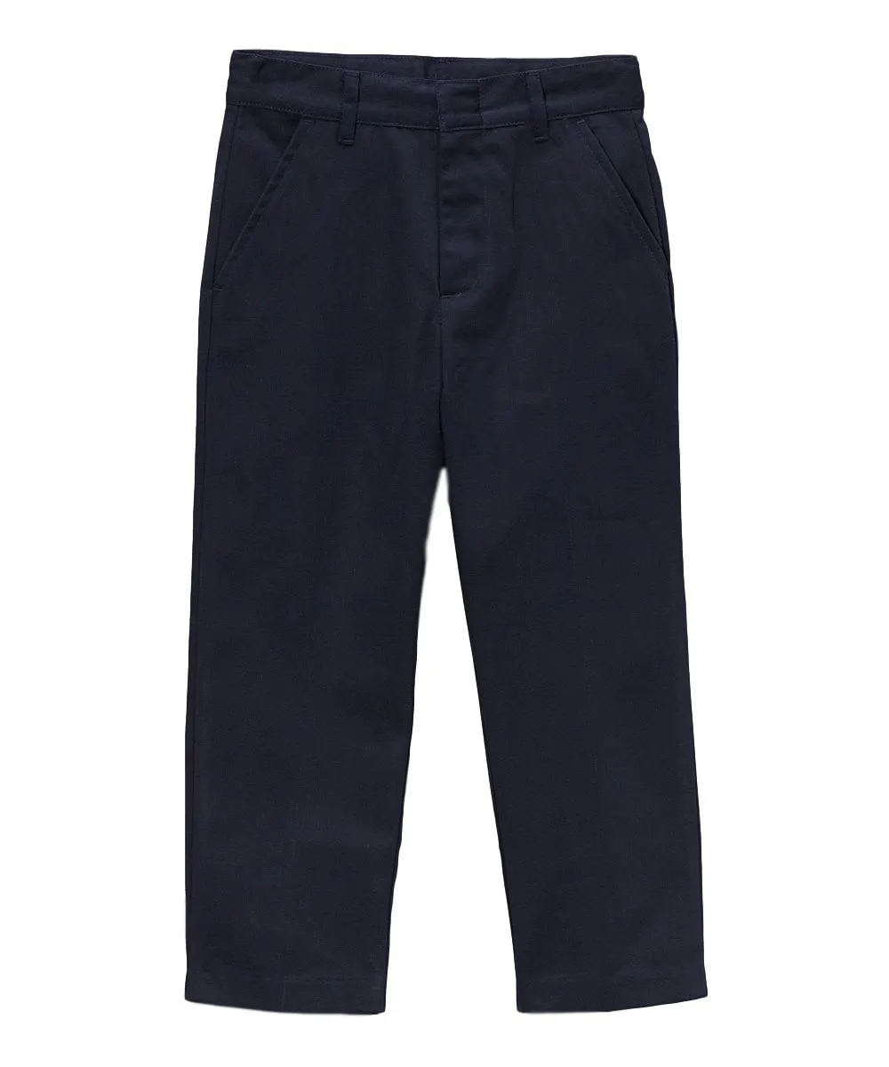 Boy's Grey Uniform Twill Pants Flat Front Pants 5-16