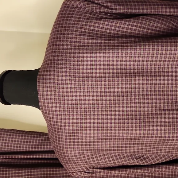 burgundy English  preppy plaid blazer and highrise tapered leg trousers set