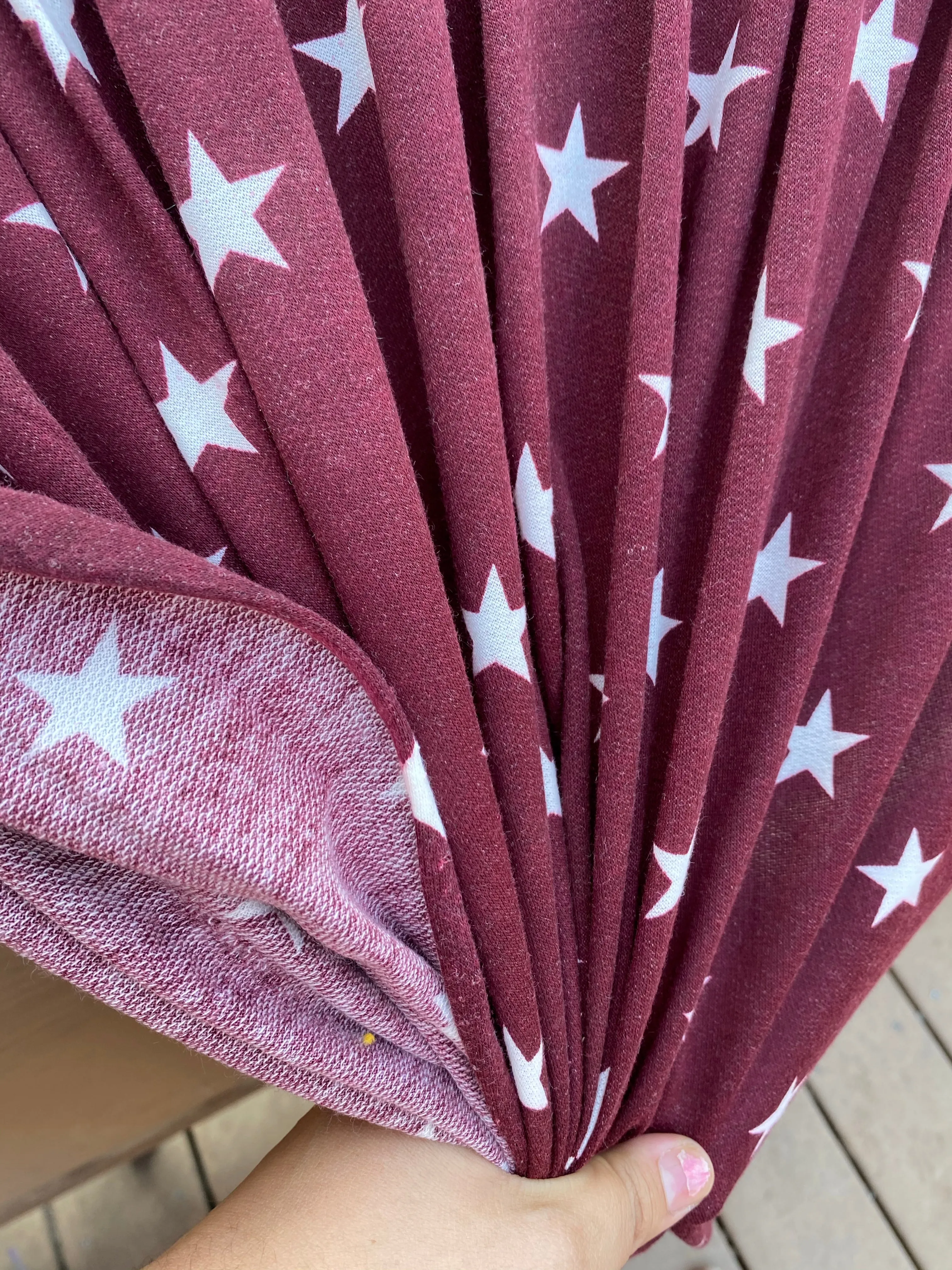 Burgundy Ivory Star French Terry
