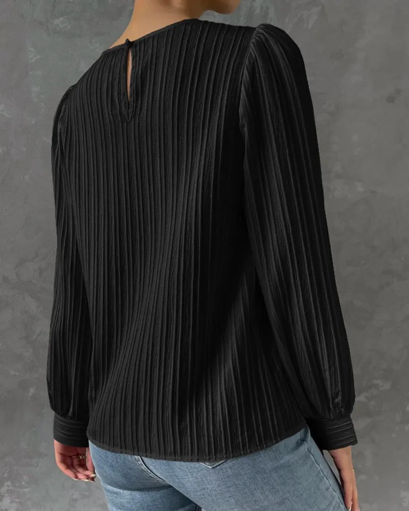 By Olivia | Bluse mit Laternenärmeln in unifarben