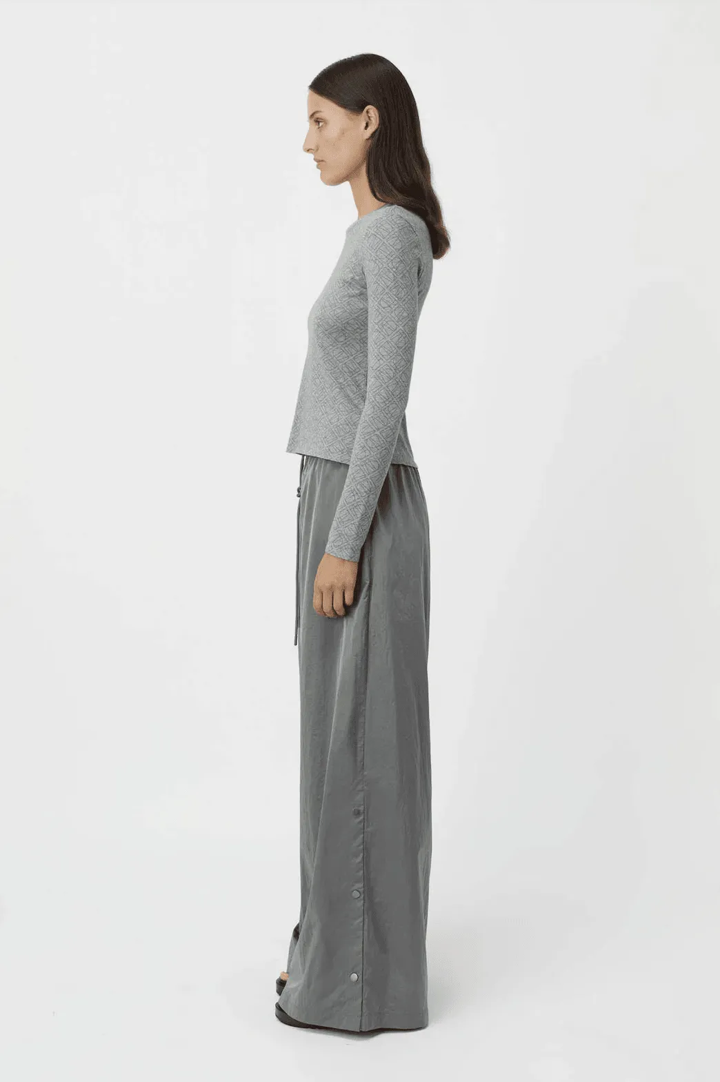 CAMILLA & MARC Renee Fitted Long Sleeve Tee - Grey Marle