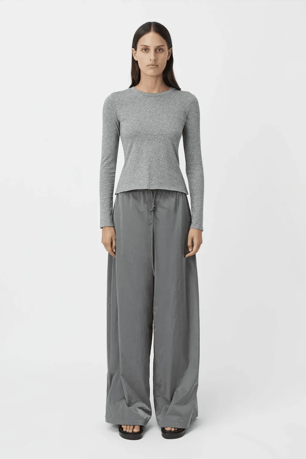 CAMILLA & MARC Renee Fitted Long Sleeve Tee - Grey Marle
