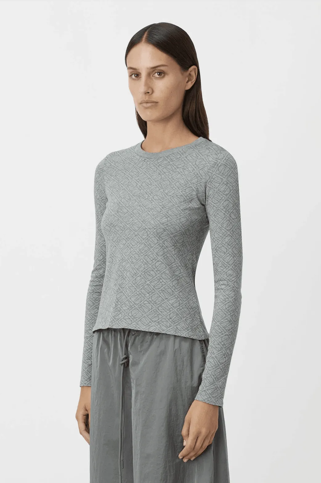 CAMILLA & MARC Renee Fitted Long Sleeve Tee - Grey Marle