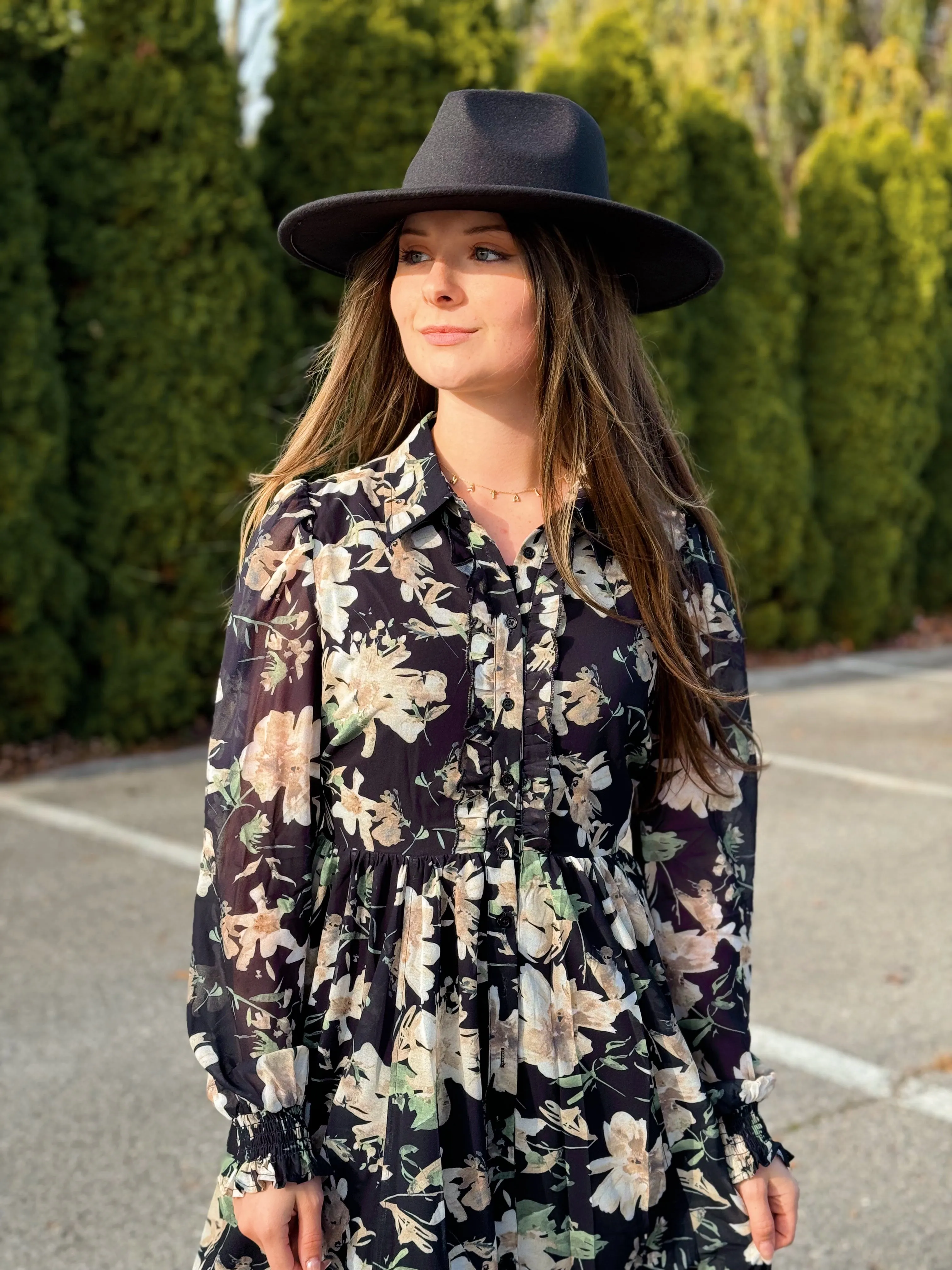 Carefree, Floral Chiffon Maxi Dress