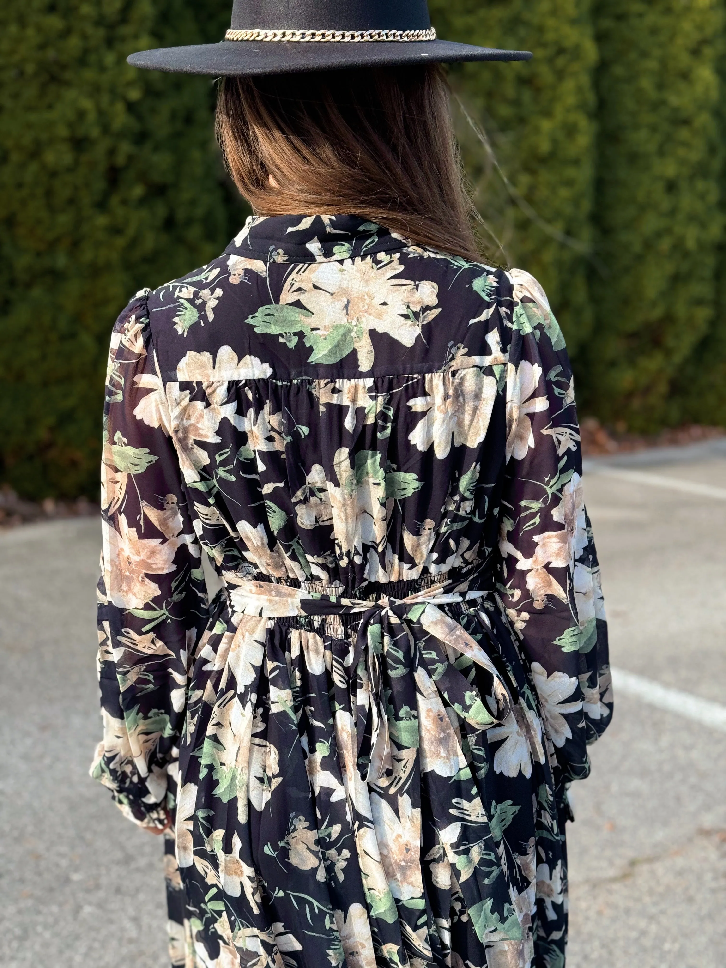 Carefree, Floral Chiffon Maxi Dress