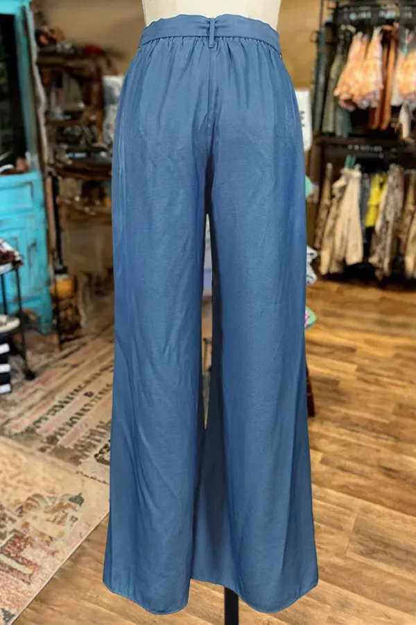 Casual Bow Wide Leg Pants