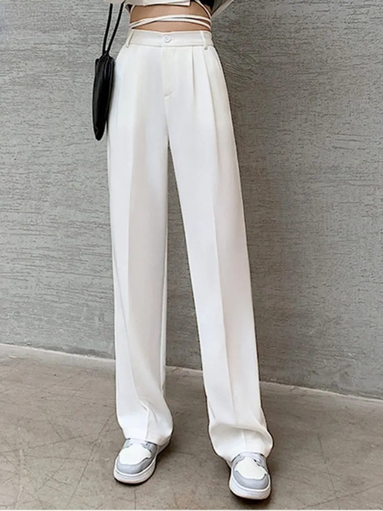 Casual High Waist Loose Wide Leg Pants