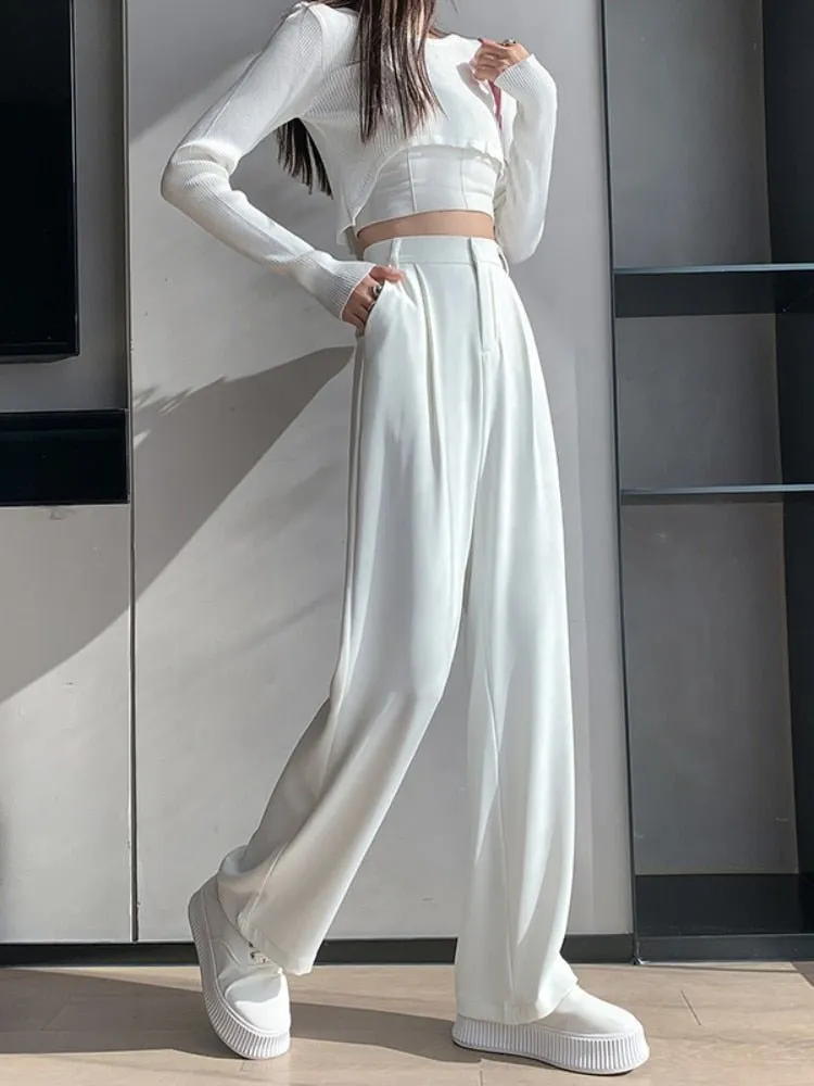 Casual High Waist Loose Wide Leg Pants