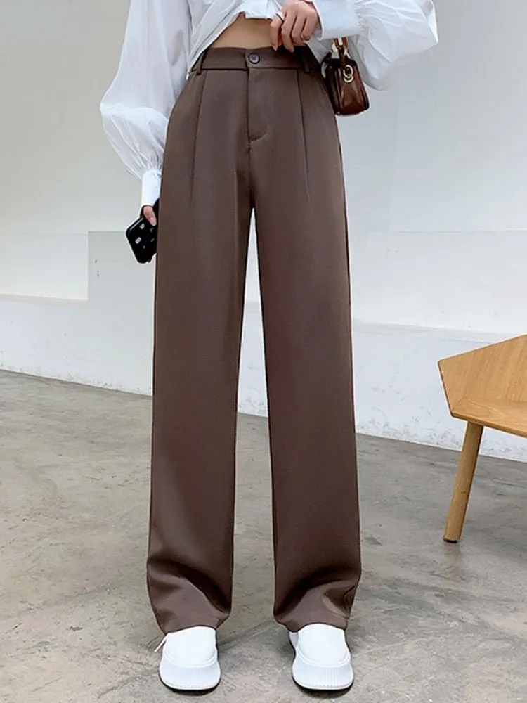 Casual High Waist Loose Wide Leg Pants