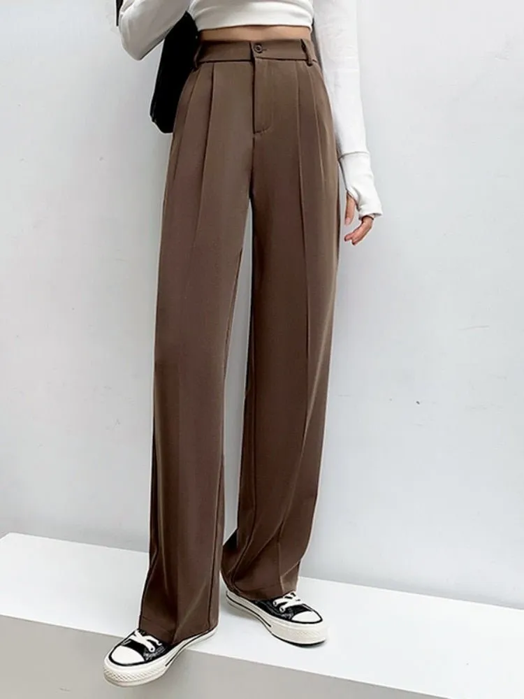 Casual High Waist Loose Wide Leg Pants