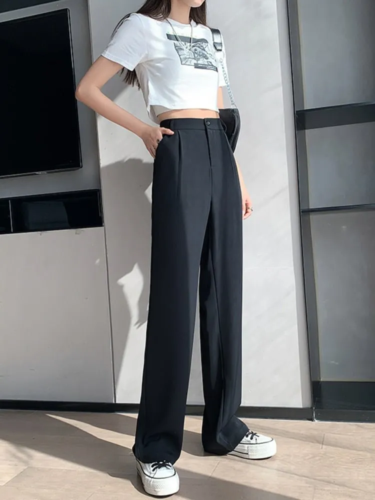 Casual High Waist Loose Wide Leg Pants