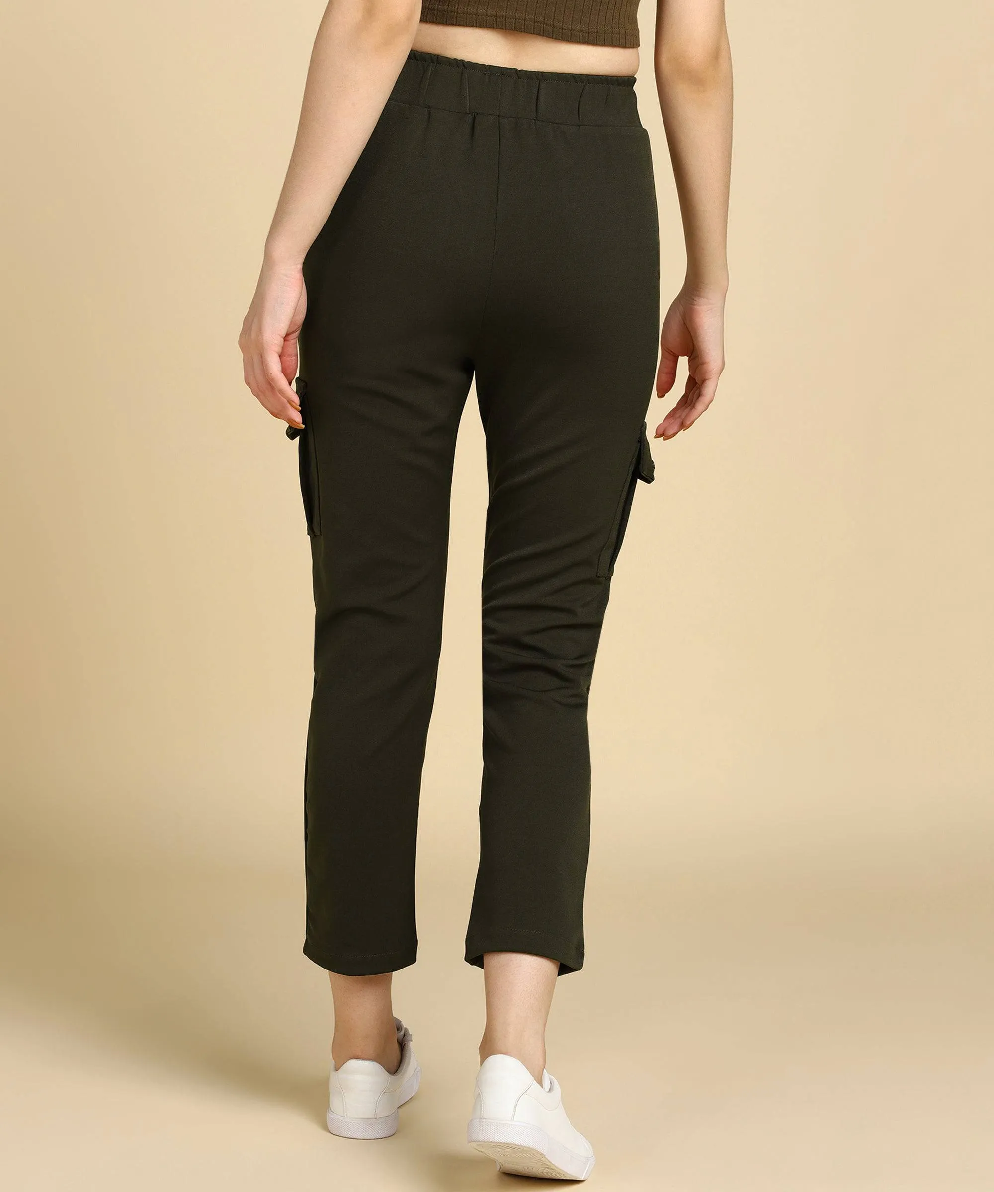 Casual High Waist Tapered Cargo Pants