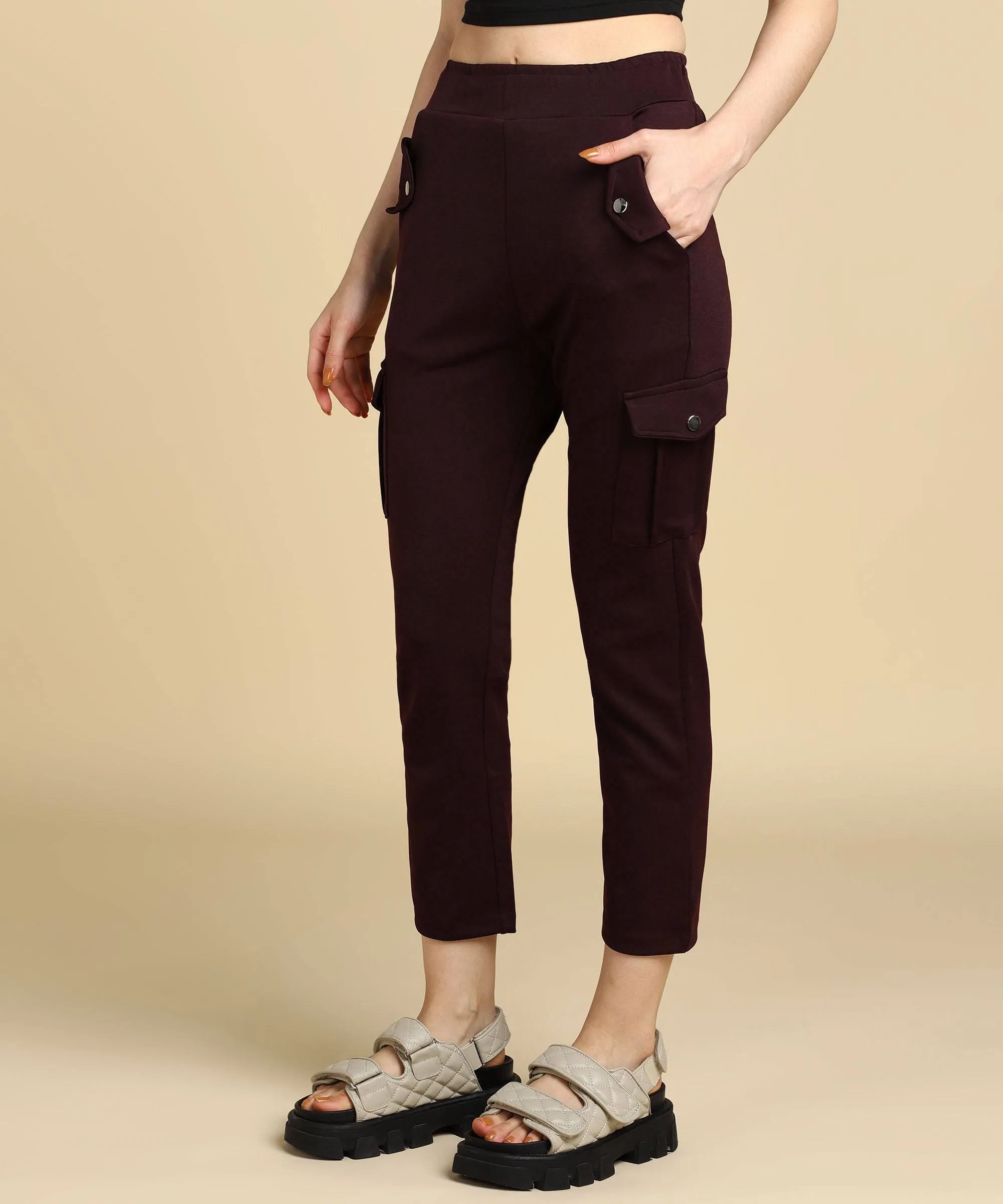 Casual High Waist Tapered Cargo Pants