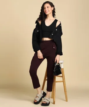 Casual High Waist Tapered Cargo Pants